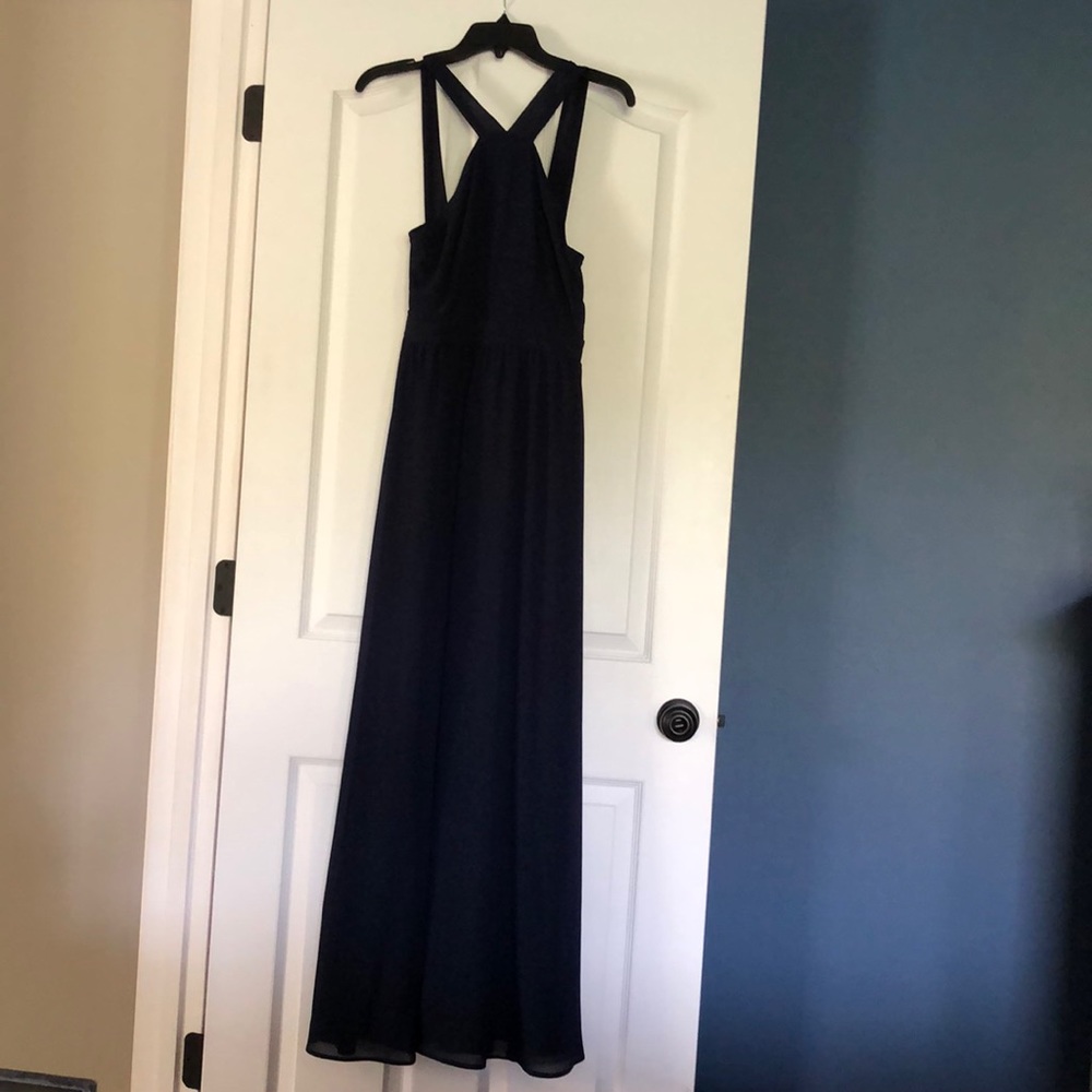 LULUS AIR OF ROMANCE NAVY BLUE MAXI DRESS